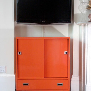 Orange Lacquer AV Cabinet
