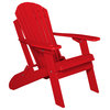 Poly Lumber Folding Adirondack Chair With Cup Holder, Red, No Smart Phone Holder
