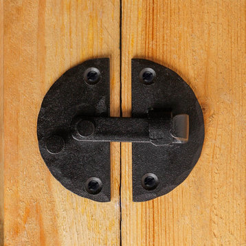 Wrought Iron Cabinet or Door Circular Latch Catch 2 7/8" Renovators Supply