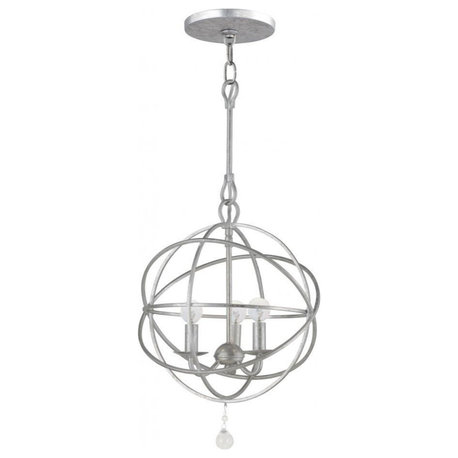 Solaris 3 Light Olde Silver Mini Chandelier