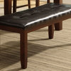 Wood Based Leather Tufted Bench In Dark Brown