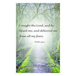 Flag Emotes - Flag Emotes, Double Sided Garden Flag, Psalm 34:4 I Sought The Lord - Flags And Flagpoles