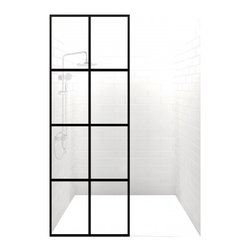 DOCCIA: STEEL METAL SHOWER DOOR WITH SINGLE TEMPERED CLEAR GLASS - Interior Doors