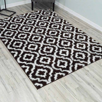 Monaco Shag Area Rug - Brown