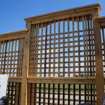 Cedar and Composite Deck with Trellis