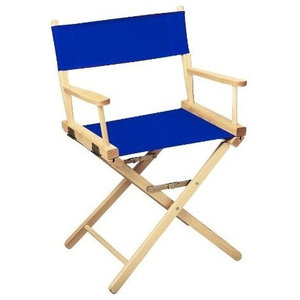 Walnut Frame w//Blue Canvas Gold Medal Toddlers Directors Chair