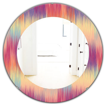 Designart Pink Spheres 6 Modern Frameless Oval Or Round Wall Mirror, 32x32