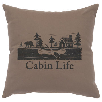 Image Pillow 16x16 Cabin Life Cotton Taupe