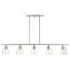 Brushed Nickel Transitional, Colonial, Linear Chandelier