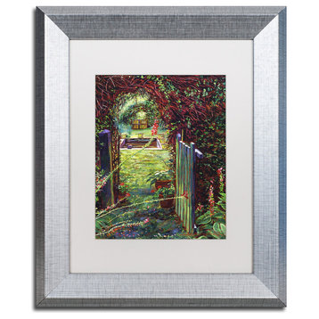 David Lloyd Glover 'Wicket Garden Gate' Art, Silver Frame, 11"x14", White Matte