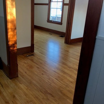 site finish hardwood before and after