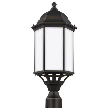 Sevier Large 1-Light Outdoor Post Lantern, Antique Bronze