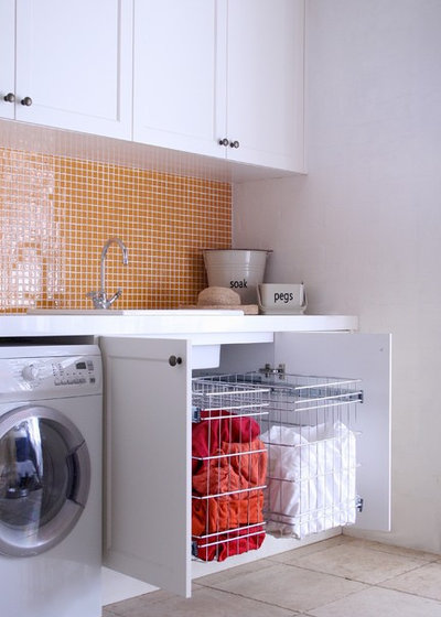 Modern Utility Room by Tansel Stainless Steel Pull Out Storage