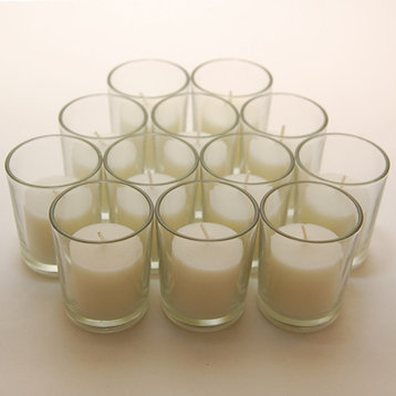 15-Hour Candles in Clear Glass Votives, 12-piece set