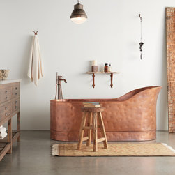 67" HENRICK TEXTURED COPPER SLIPPER TUB - Bathtubs