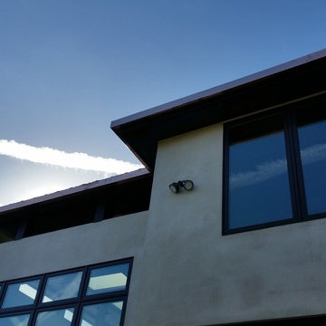sectional 4x5 Box Gutters, 16 ounce Copper, Modern Home in Manhattan Beach, CA.