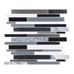 Random Strip Glass - Stone - Stainless - Artic Night - Tile