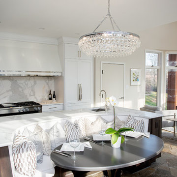 White Kitchen with Miele Range and Sub-Zero Refrigerator in PA
