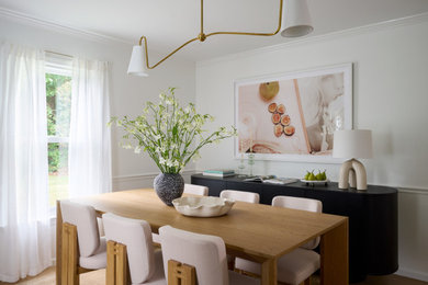 Example of a trendy dining room design in Boston