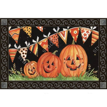 Party Time Pumpkins MatMates Decorative Doormat