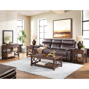 Stockbridge 4 Piece Set with Wood Coffee Table Two End Tables and Console Table