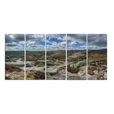 "Clouds And Stones Under Wild Clouds" Landscape Wall Art, 5 Panels, 60"x28"