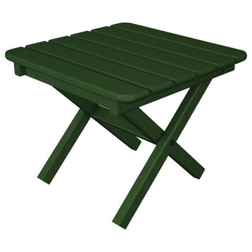 Polywood Square 18" Side Table, Green/Green
