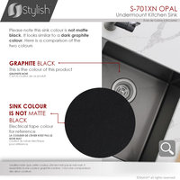 STYLISH 32in Graphite Black Double Bowl Undermount Stainless Steel Kitchen Sink