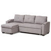 Lianna Modern, Contemporary Light Gray Fabric Upholstered Sectional Sofa