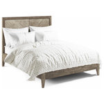 Abbyson Living - Silas Mid-Century Bed, Gray, King - This must have retro mid-century bed has grey finished wood to complement your bedroom. For fans of modern style, this bed is perfect. Its splayed and tapered legs give distinctive dash of mid-century inspiration, while its distressed wood finish gives it a neutral look making it the perfect centerpiece for you bedroom.