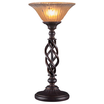 Elegante 1-Light Table Lamp, Amber Crystal
