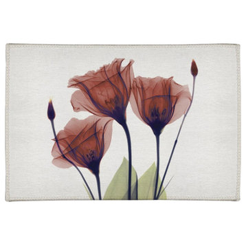 Red Gentian X-Ray 3'x5' Chenille Rug