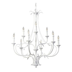 Feiss Peyton Saltspray 9-Light Multi Tier Chandelier in Semi Gloss White - Chandeliers