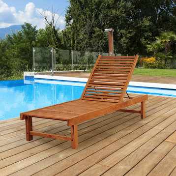 Amazonia Nias 1-Piece Outdoor Lounger | Certified Teak | Ideal for Patio