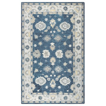 Rizzy Home Leone LO9993 Blue Traditional Motifs Area Rug, 2'6"x8' Runner