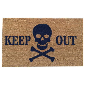 Hand Painted "Keep Out" Doormat, Midnight Navy Blue, "Keep Out"