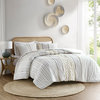 INK+IVY Imani Cotton Printed Comforter Set With Chenille, King/Cal King Ivory