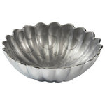 Julia Knight - Peony 8.5" Round Deep Bowl, Platinum - Handcrafted and painted by artisans, these scalloped-edge bowls mix, match and stack to create a lush peony bouquet of remarkable colors. No matter what you��_re serving, this beautiful and blooming bowl is must-have for both special occasions and everyday dining.