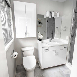 Kleine Badezimmer mit eingebautem Waschtisch Ideen, Design & Bilder