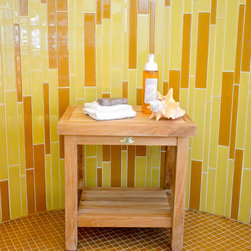 Solid Teak Stool for the Bathroom and Spa - Shower Benches & Seats