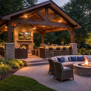 Luxury Covered Outdoor Living & Kitchen Retreat