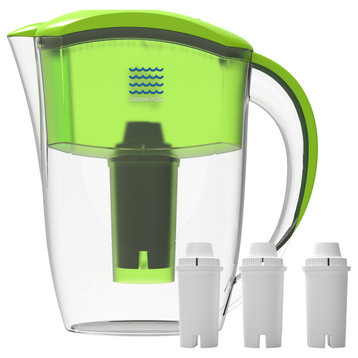 Drinkpod Alkaline Water Filter Pitcher With 8-Stage Cartridge, Lime