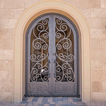 Barcelona Plasma Cut Full Frame Arched French Gate