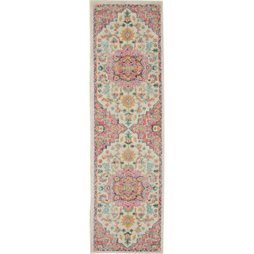 Nourison Passion Psn25 Traditional Rug, Ivory/Pink, 1'10"x6'0" Runner