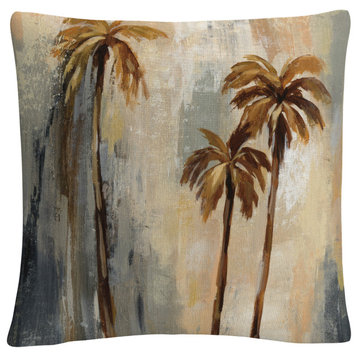 Silvia Vassileva 'Palm Trees I' Decorative Throw Pillow