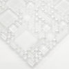 White Modern Glass Mosaic Kitchen Backsplash Tile, 12"x12"