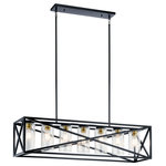 Kichler Lighting - Kichler Lighting 44082BK Moorgate - Seven Light Linear Chandelier - Canopy Included: TRUE  Shade InMoorgate Seven Light Black Clear Glass *UL Approved: YES Energy Star Qualified: n/a ADA Certified: n/a  *Number of Lights: Lamp: 7-*Wattage:75w A19 bulb(s) *Bulb Included:No *Bulb Type:A19 *Finish Type:Black