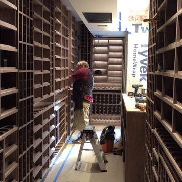 West Los Angeles Custom Wine Cellar Metal Bronze Racking and Custom Shelving