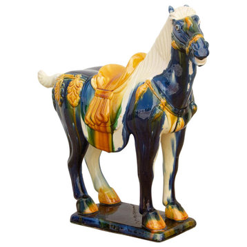 Royal Blue Chinese Sancai Horse