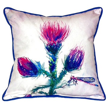 Betsy Drake Thistle Small Indoor/Outdoor Pillow 12x12